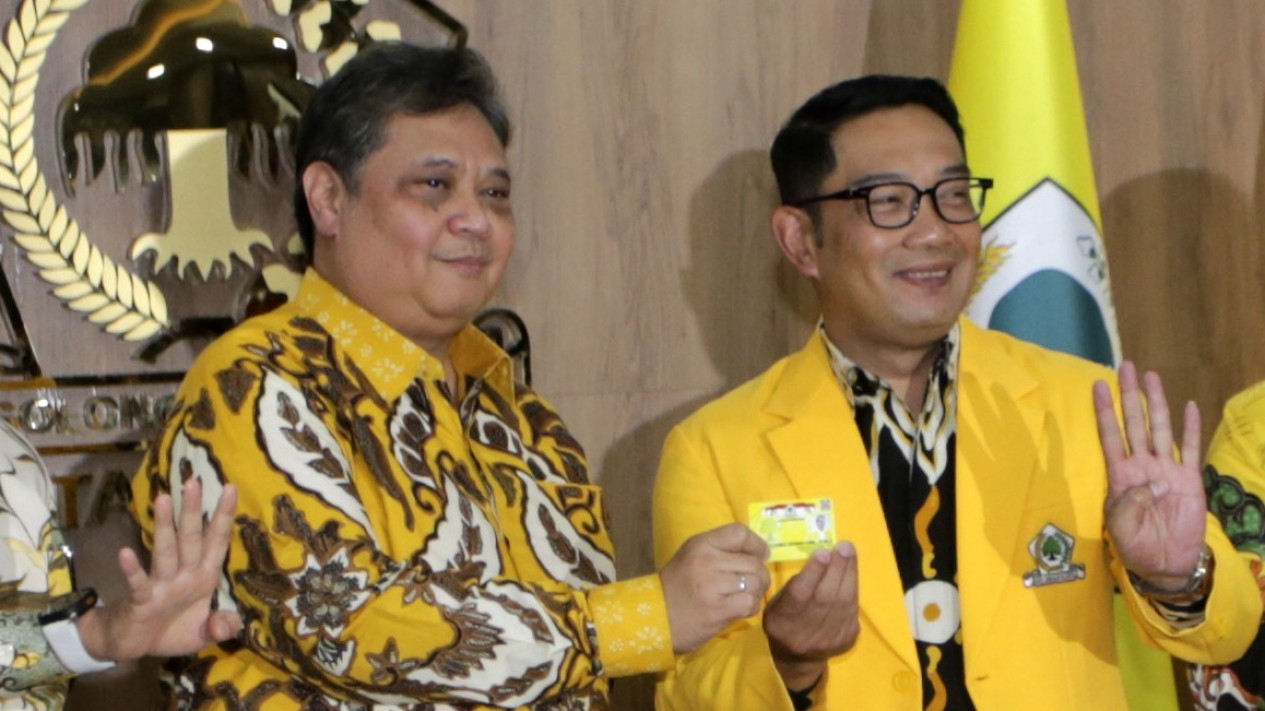 Ridwan Kamil dan Ketua Umum Partai Golkar Airlangga Hartarto.